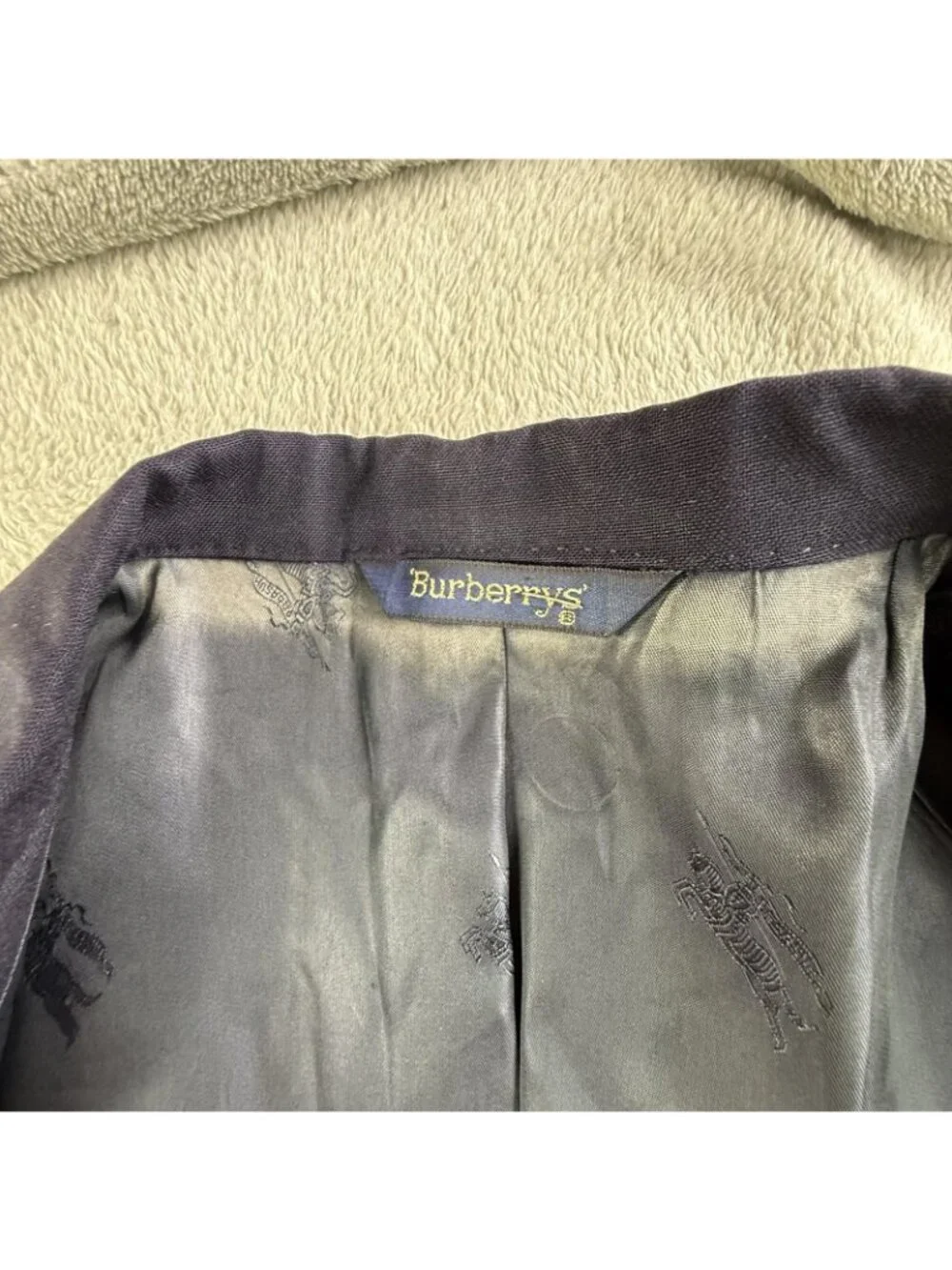 Vintage Burberrys Blazer Mens 40R Blue Wool Double Breasted Sport Coat Levy's